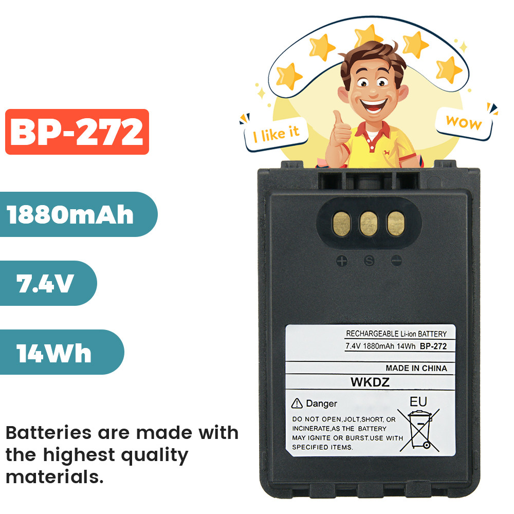 DC-105BP-272 แบตเตอรี่ 1880mAh แบตเตอรี่ Li-ion สําหรับ ICOM ID-31A ID-31E ID-51A ID-51E Two Way วิท