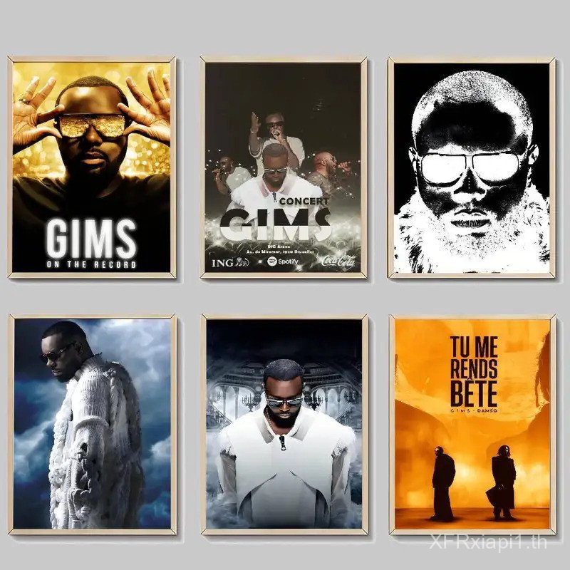 Rapper M-Maitre Gims ภาพยนตร์โปสเตอร์ Vintage Room Home Bar Cafe Decor Room Officeห้องนอนตกแต่งผนัง,