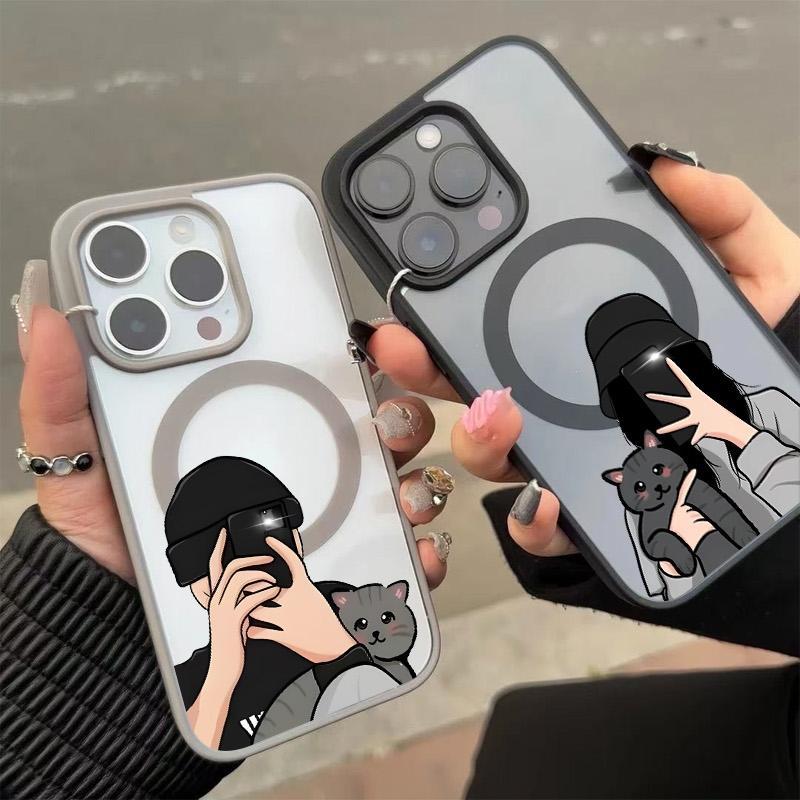 ✨Snap&Co✨คู่รักบุคลิกภาพ สำหรับ iPhone17 16PLUS 13pro 7p 11 15 14 13 12 Pro MAX 7 8 14 Plus XS MAX เคสโทรศัพท์กันกระแทก