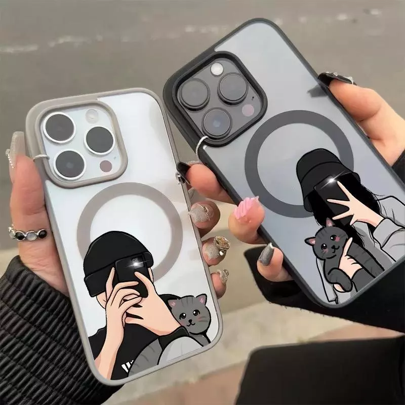 ✨Snap&Co✨คู่รักบุคลิกภาพ สำหรับ iPhone17 16PLUS 13pro 7p 11 15 14 13 12 Pro MAX 7 8 14 Plus XS MAX เคสโทรศัพท์กันกระแทก
