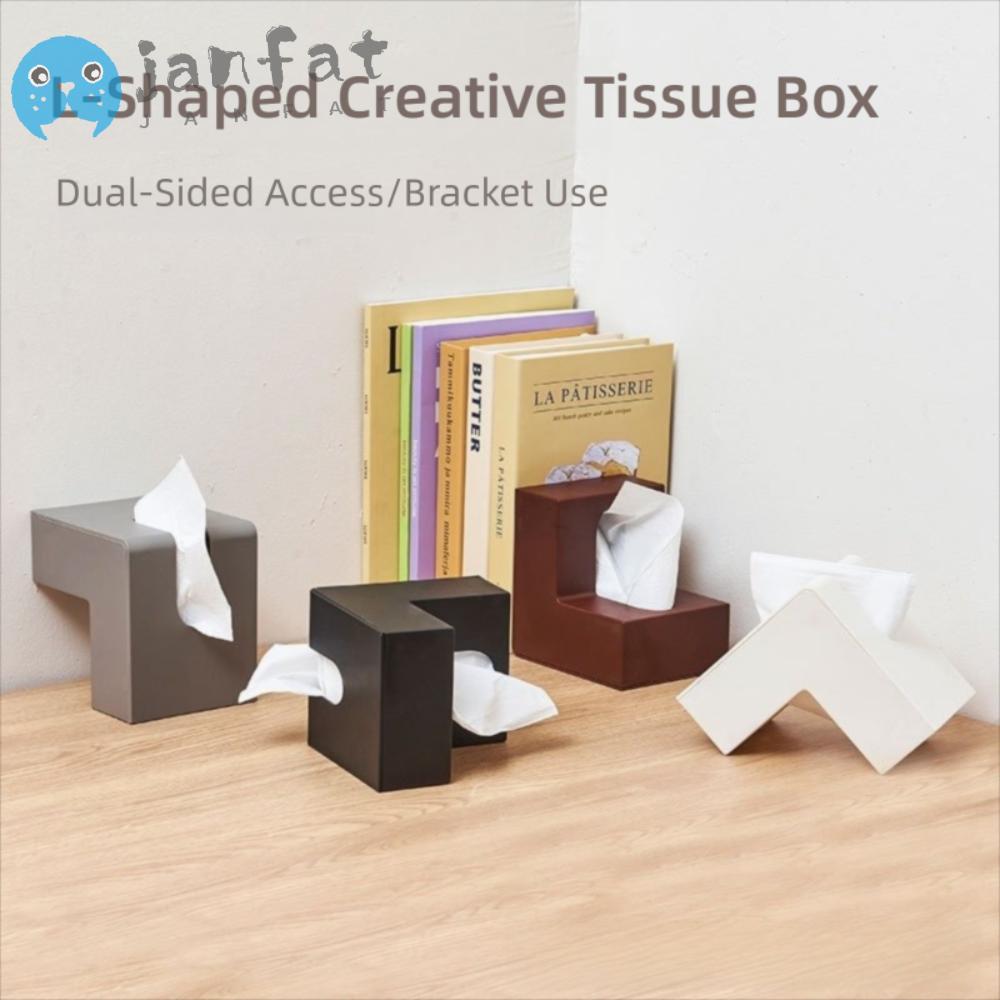 กล่องทิชชู่ JANFAT กล่องกระดาษรูปตัว L พลาสติก Ins Desktop Decorative Kleenex Box ของตกแต่งบ้าน