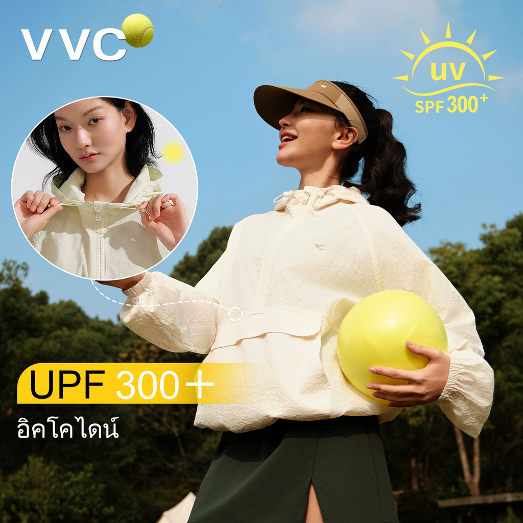 【TH Delivery】VVC เสื้อสเวตเตอร์มีฮู้ดกันแดด- ทำจากผ้าไหมเย็น ระบายอากาศได้ดี สามารถใส่คู่กันได้ UPF300 เหมาะสำหรับการเดินป่า ขับรถ พักผ่อนริมชายหาด และแฟชั่นกลางแจ้ง