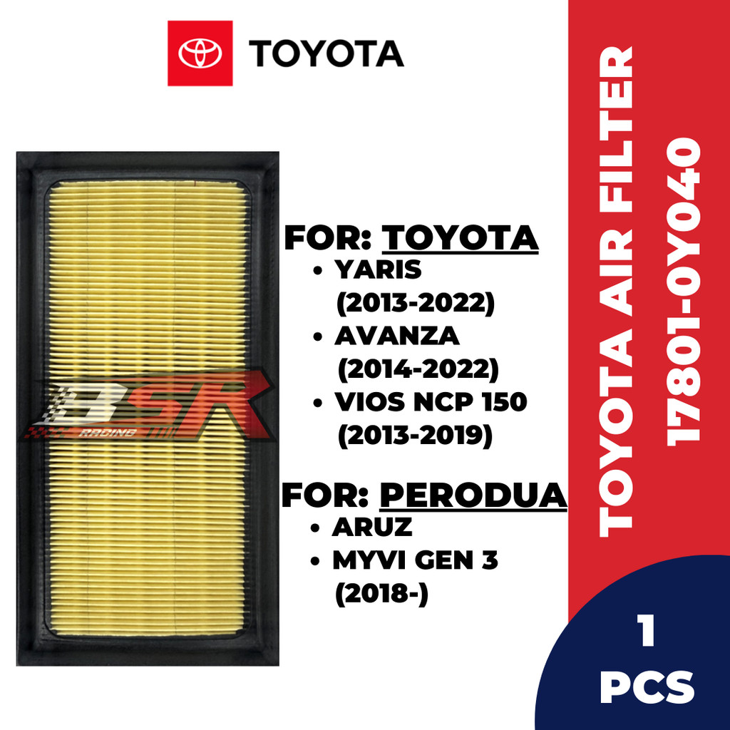 กรองอากาศTOYOTAสําหรับToyota Vios/ Yaris/ Avanza/ Aruz/ Myvi Gen3 (17801-0Y040 )