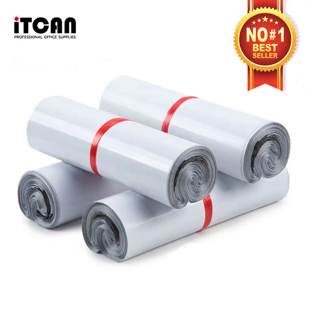 ITCAN 1 มัด 100 ใบ ซองไปรษณีย์พลาสติก ซองไปรษณีย์หลายขนาด ถุงไปรษณีย์ ถุงพัสดุ ซองพลาสติกกันน้ํา 28x