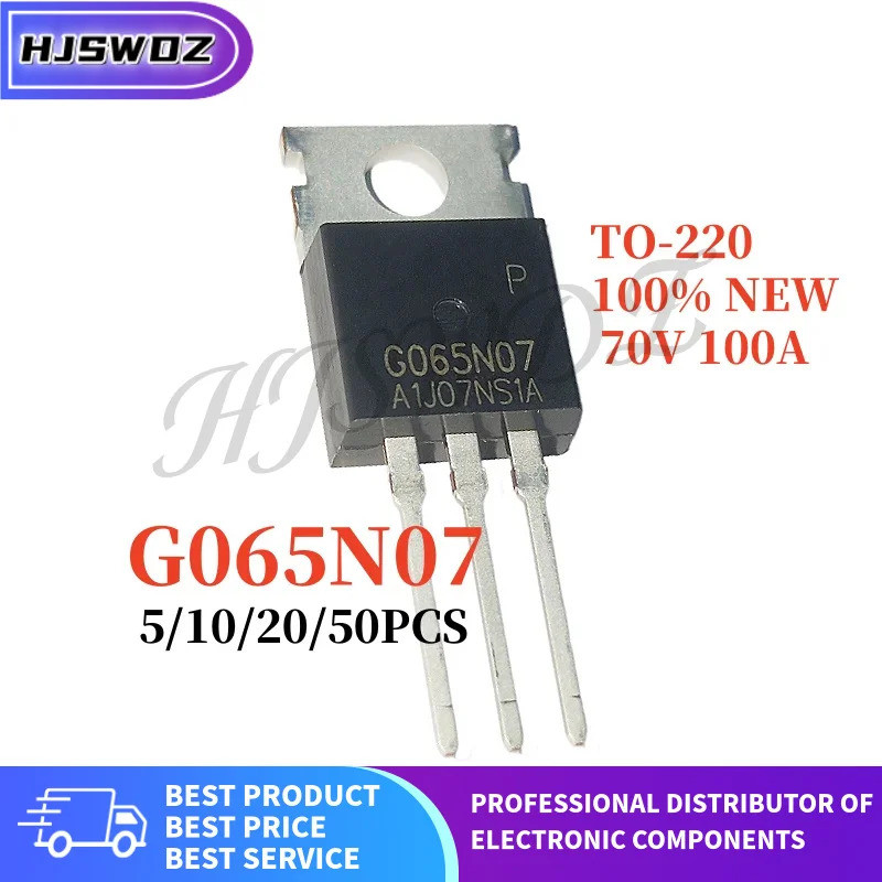 5/10/Lot G065N07 HYG065N07NS1P TO-220 70V 100A MOSFET N-Channel Enhancement Mode ยี่ห้อใหม่ในสต็อกชิ