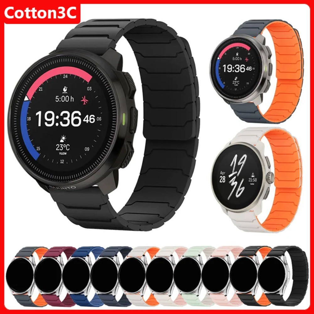 สายซิลิโคนแม่เหล็กสําหรับ SUUNTO 5 / 9 Peak Pro สาย SUUNTO RACE S/VERTICAL/OCEAN สร้อยข้อมือสมาร์ทวอ