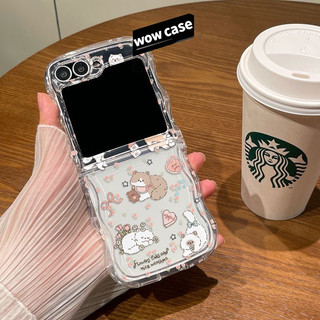 พร้อมส่งจากไทย !  เคสฟลิปใสแข็งแบบไม่มีมุมขอบ กันกระแทกดีเยี่ยม for Samsung Galaxy  Flip6 Flip5 Flip4  Flip3