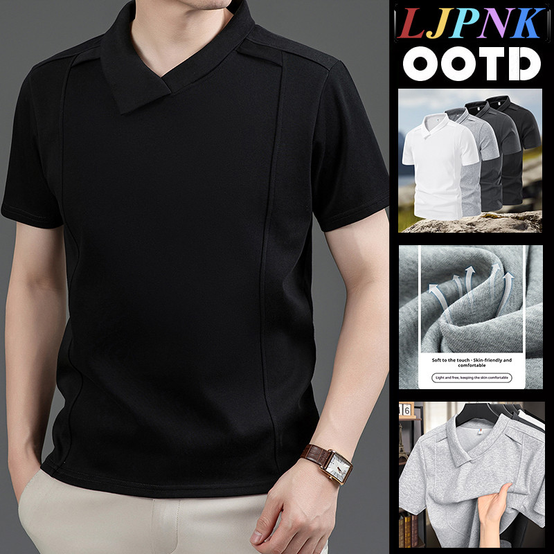 เสื้อโปโลผู้ชาย สไตล์สบาย ๆ ทำจากผ้าฝ้ายผสม ระบายอากาศได้ดี เหมาะสำหรับฤดูร้อน ไซส์ M-3XL