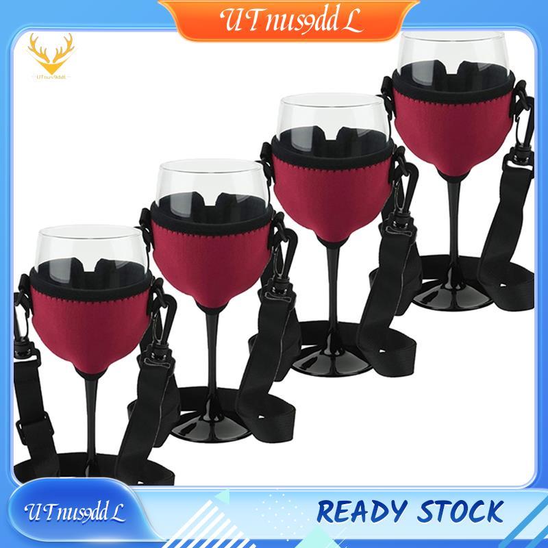 [UTnus9ddL] 4 ชิ้นแบบพกพาที่วางแก้วไวน์สายรัดสลิงไวน์ Yoke ที่วางแก้วรองรับสายคล้องคอสําหรับเครื่องม