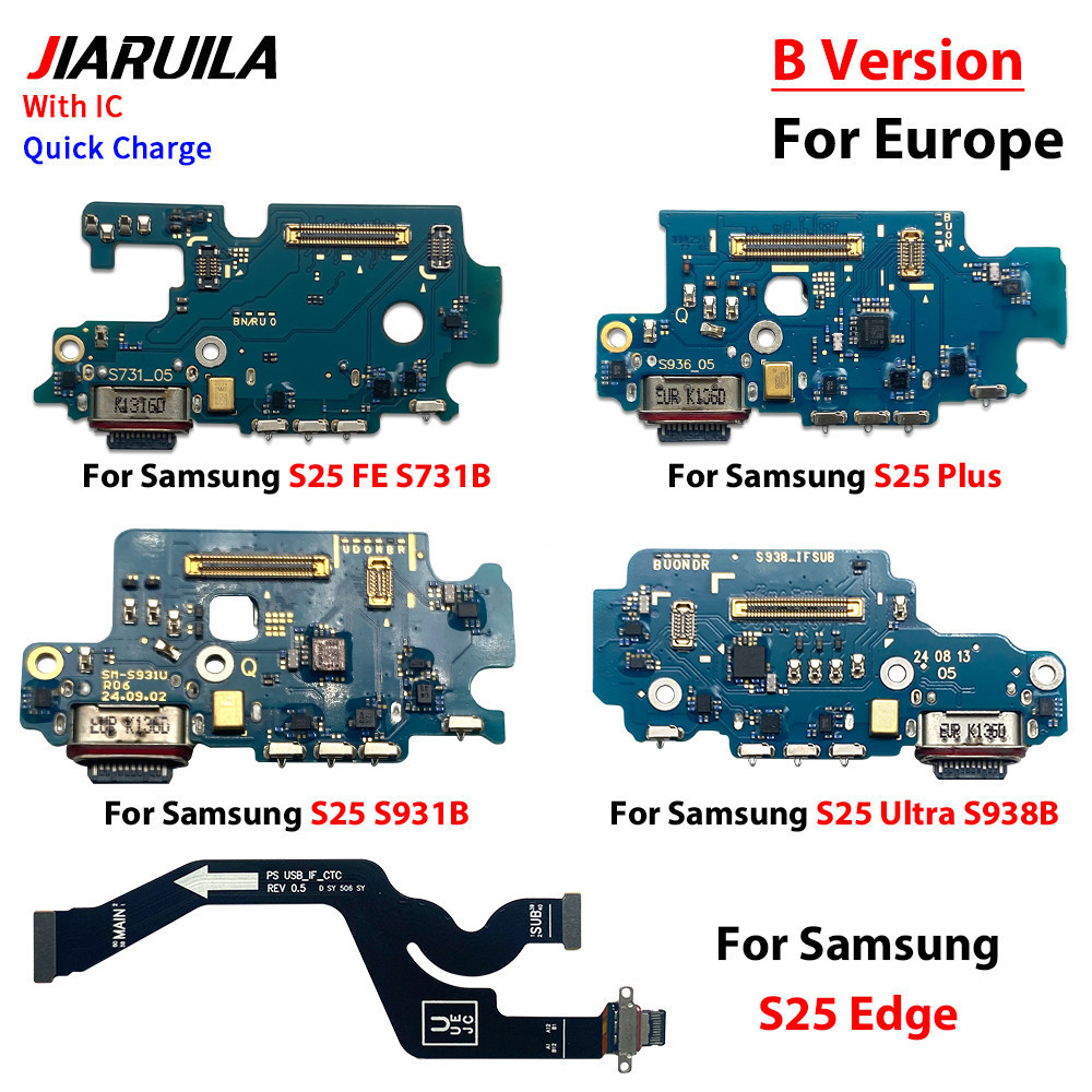 พอร์ตชาร์จ USB สําหรับ Samsung S25 S931B S25 PIus S25 FE S731B S25 Ultra S938B USB Board Charger แท่นชาร์จพอร์ตขั้วต่อ Flex Cable
