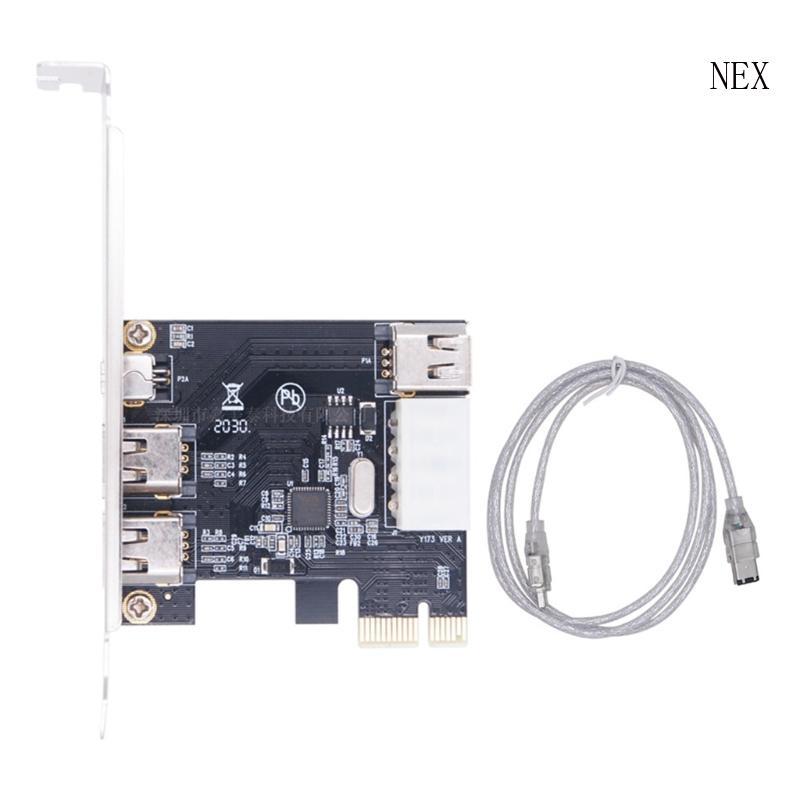 NEX 4 พอร์ต 1394 การ์ดขยาย PCIE 1X ถึง 1394 อะแดปเตอร์วิดีโอ 1394 คอนโทรลเลอร์