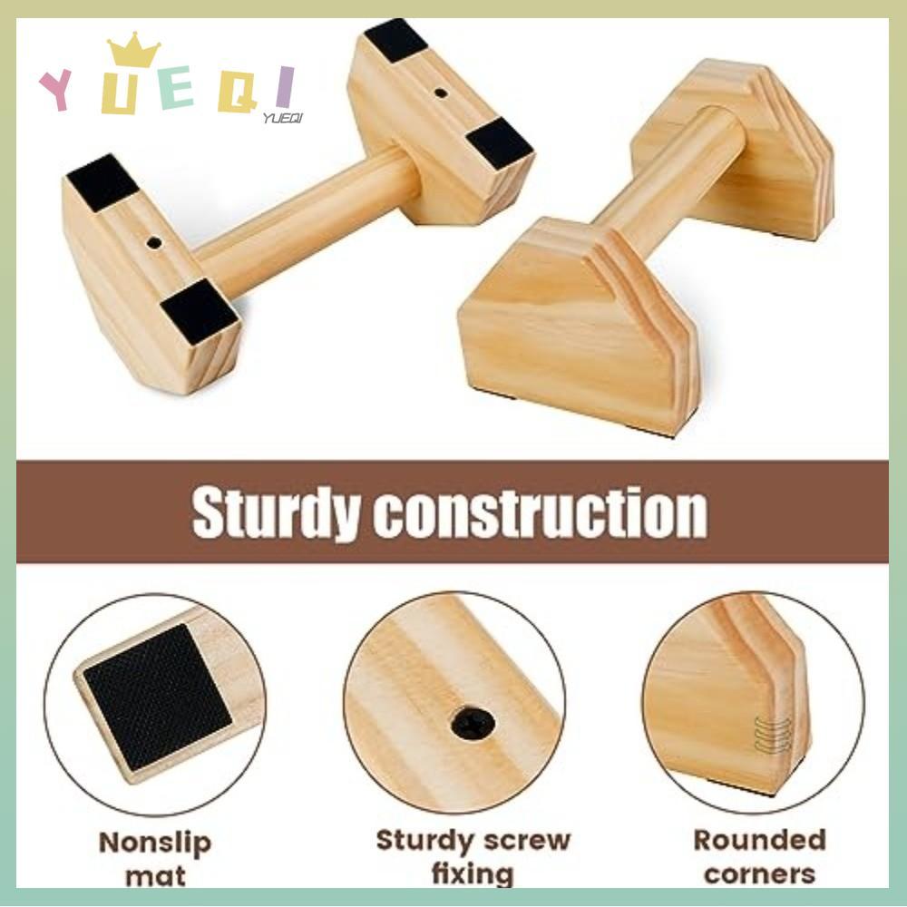 YUEQI คู่ Push Up Bars,ความยาว 30 ซม.ฐานกันลื่น Push-up Stand,อุปกรณ์ออกกําลังกายด้ามไม้สถานีจุ่มแบบ