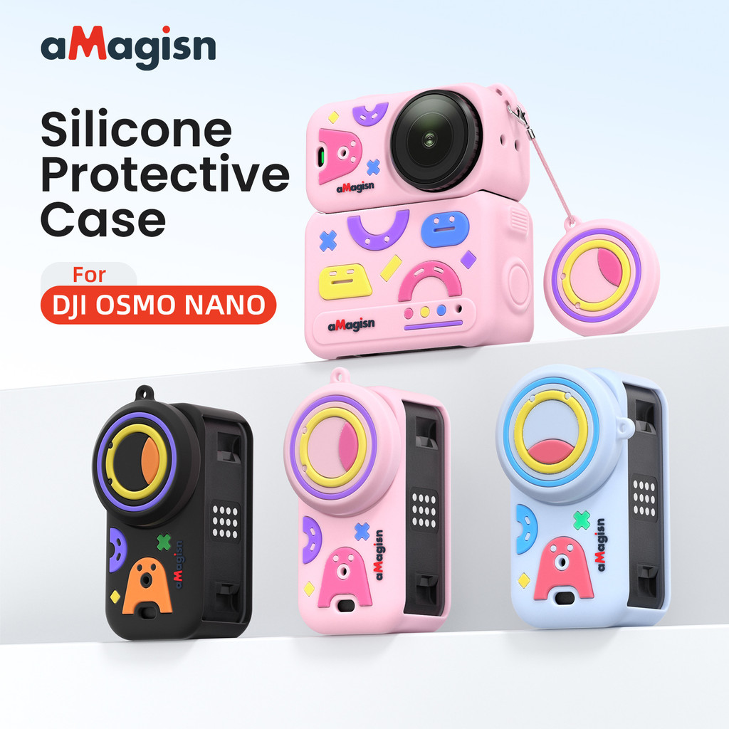 A aMagisn DJI OSMO NANO เคสซิลิโคนฝาครอบเลนส์ DJI Action Camera Body Case อุปกรณ์ป้องกัน