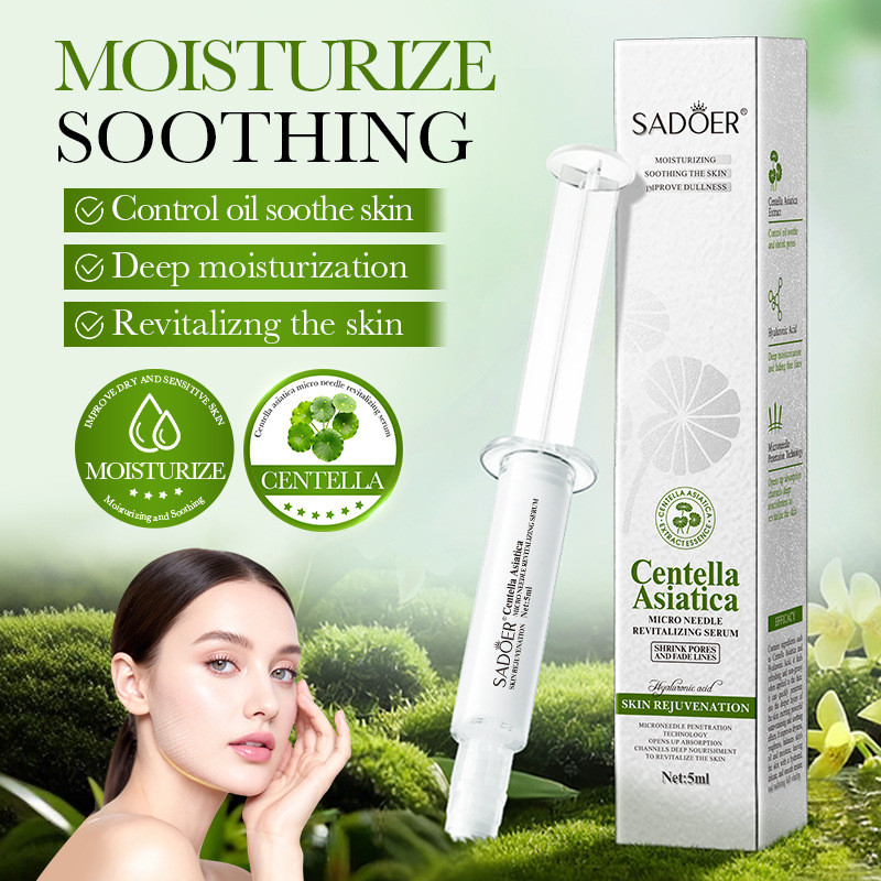 Cross-Border พร้อมสต็อก Centella Asiatica Essence SADOER Micro Needle Rejuvenating Hydrating Needle 
