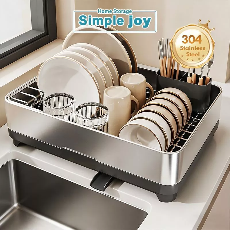SimpleJoy ชั้นวางจานสแตนเลส สำหรับจานและชาม ออแกไนเซอร์ครัว