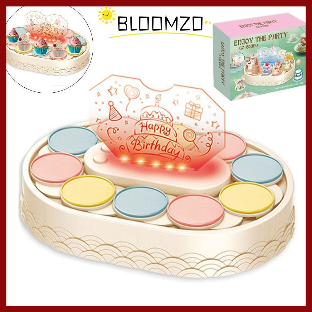 จัดส่งจากประเทศไทยBLOOMZO เค้กหมุนอัตโนมัติ|ไฟดนตรี ที่วางคัพเค้ก สร้างสรรค์|แผ่นหมุนตกแต่งงานเลี้ยงวันเกิด