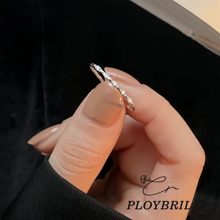 PLOYBRIL แหวนเงินแท้ Sparkling Ring สไตล์ใหม่ ขายดีเพชรอัญมณีมงคล แหวนเพชร แหวนปรับขนาดได้ วาเลนไทน์ J036