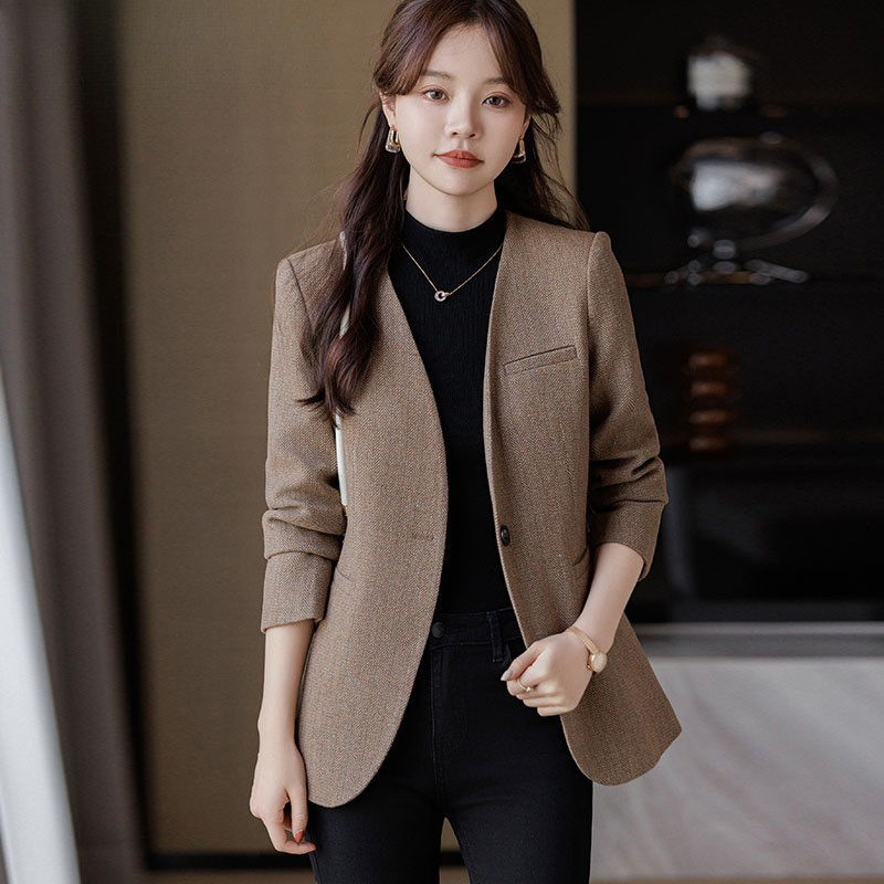 เสื้อเบลเซอร์สำหรับสุภาพสตรี สไตล์เกาหลี ระดับไฮเอนด์ เหมาะสำหรับสวมใส่ในงานทางการ