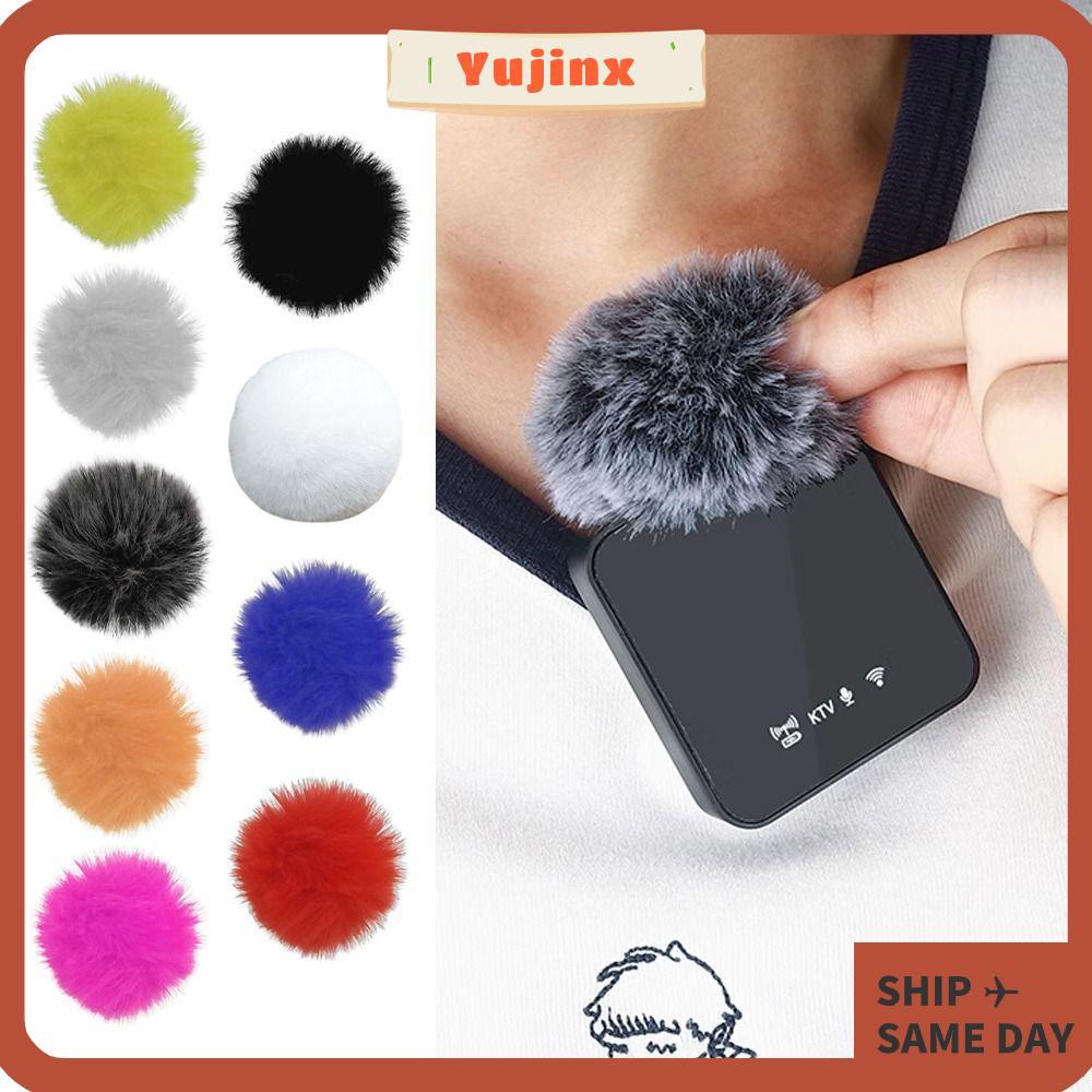 YUJINX Lavalier Mic กระจก,ยืดหยุ่นสบาย Furry กระจก,ทนทานวัสดุขนสัตว์ Universal Fit Soft Wireless Col