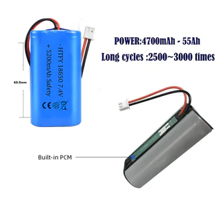 แบตเตอรี่ 18650 7.4V 3.7V 5200mah มีวงจรป้องกันชาร์จในตัว ถ่านชาร์จ โซล่าเซลล์ แบตเตอรี่แพ็ค Rechargeable Li-ion battery