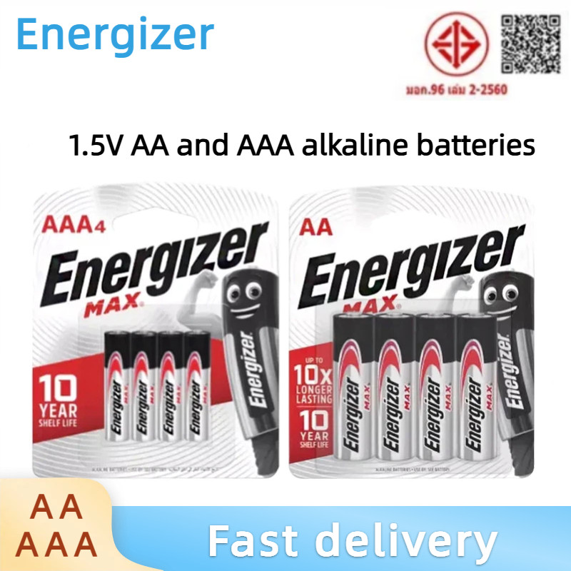 Energizer แบตเตอรี่อัลคาไลน์ 1.5V 2500mAh AA LR6 AM3 MN1500 สําหรับไฟฉายของเล่น นาฬิกาเมาส์ 31IO
