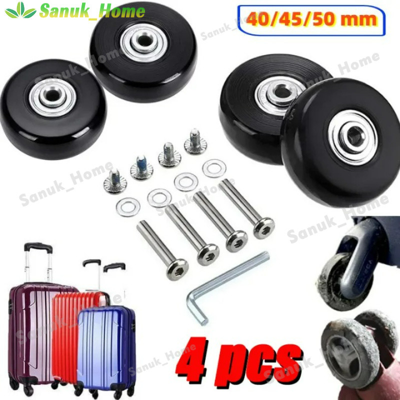 【COD】4PCS อะไหล่ล้อกระเป๋าเดินทาง 50mm*18mm ล้อกระเป๋าเดินทาง พร้อมอุปกรณ์เปลี่ยน ล้ออะไหล่ ขนาด