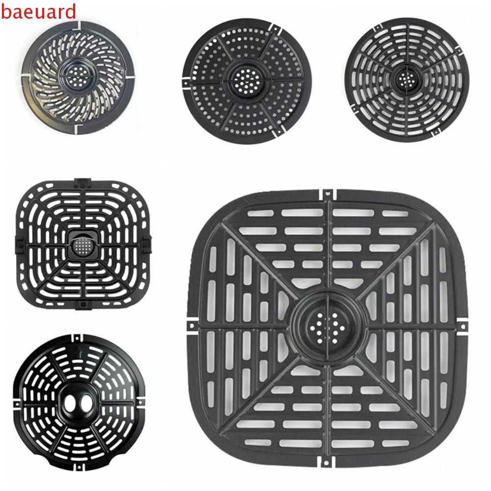 BAEUARD กระทะย่างทอดอากาศ, Square Non-Stick Air Fryer Mat, Rack Parts No BPA Coating Black Crisper ตะกร้าถาดเปลี่ยน