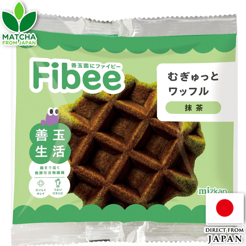 Mizkan Fibee Matcha Waffle Fermented Fiber Snack For Digestive Health