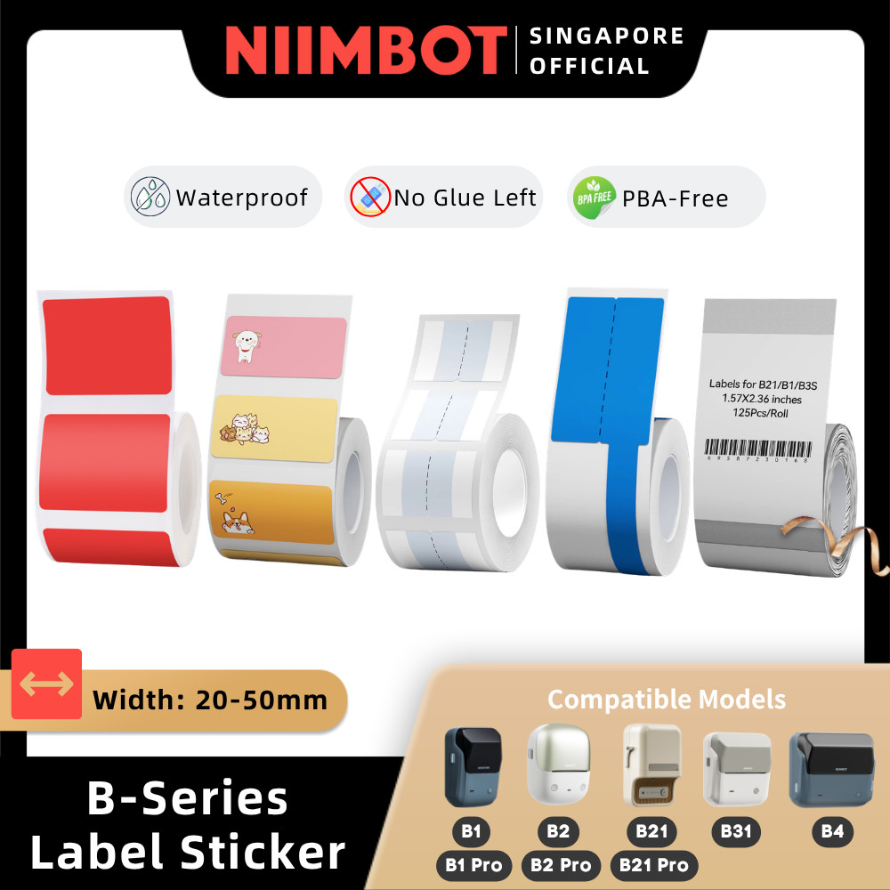 NIIMBOT สติกเกอร์ฉลากสําหรับ B1 B2 B21 B1 Pro B2 Pro B21 Pro B31 B4 กันน้ําความร้อนเติมราคาแท็ก Home