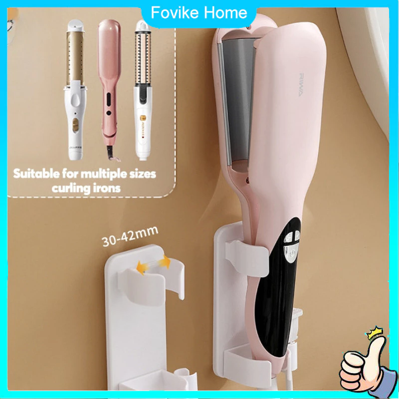 Curler Straightener Stand ติดผนังดัดผม Straighteners ผู้ถือ Rack เครื่องเป่าผม Organizer