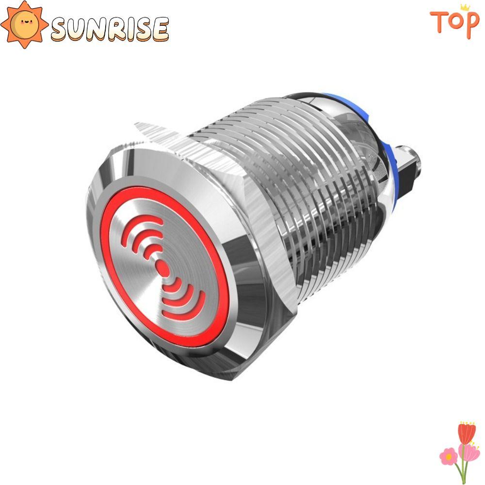 SUNRISE Metal Buzzer, 16 มม.19 มม.22 มม.เสียงดังนาฬิกาปลุกเตือน Buzzer, 12V 24V กันน้ําสแตนเลส Buzze