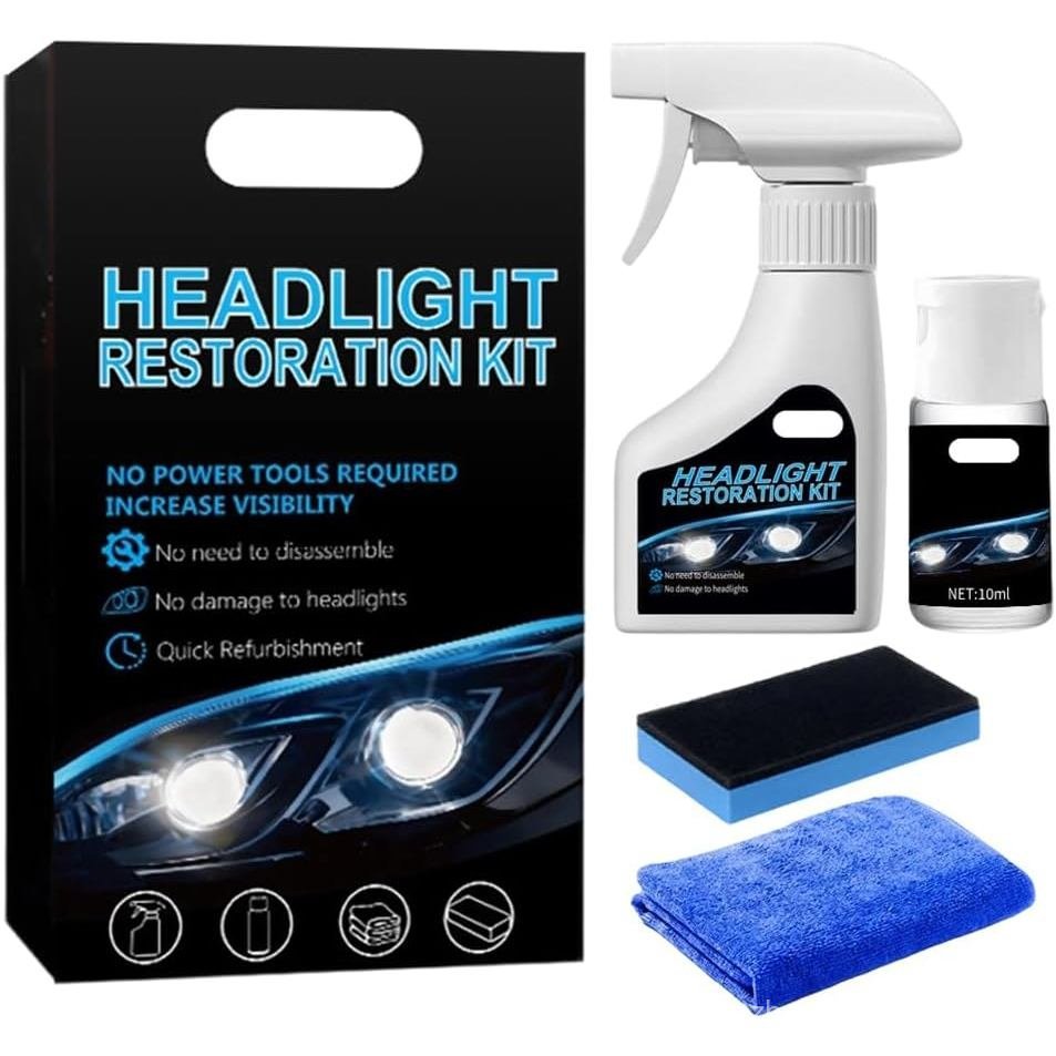 Automotive Headlight Restoration Kit,2026 New Coating Headlight Cleaner for Cars Trucks Motorcycles 
