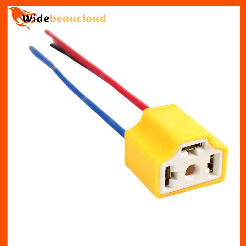 Widebeaucloud คุณภาพสูง H4 สามหลุมเซรามิคสายไฟหัวรถหลอดไฟสายรัด Soet Plug ขายร้อนอัตโนมัติ H4 Connec