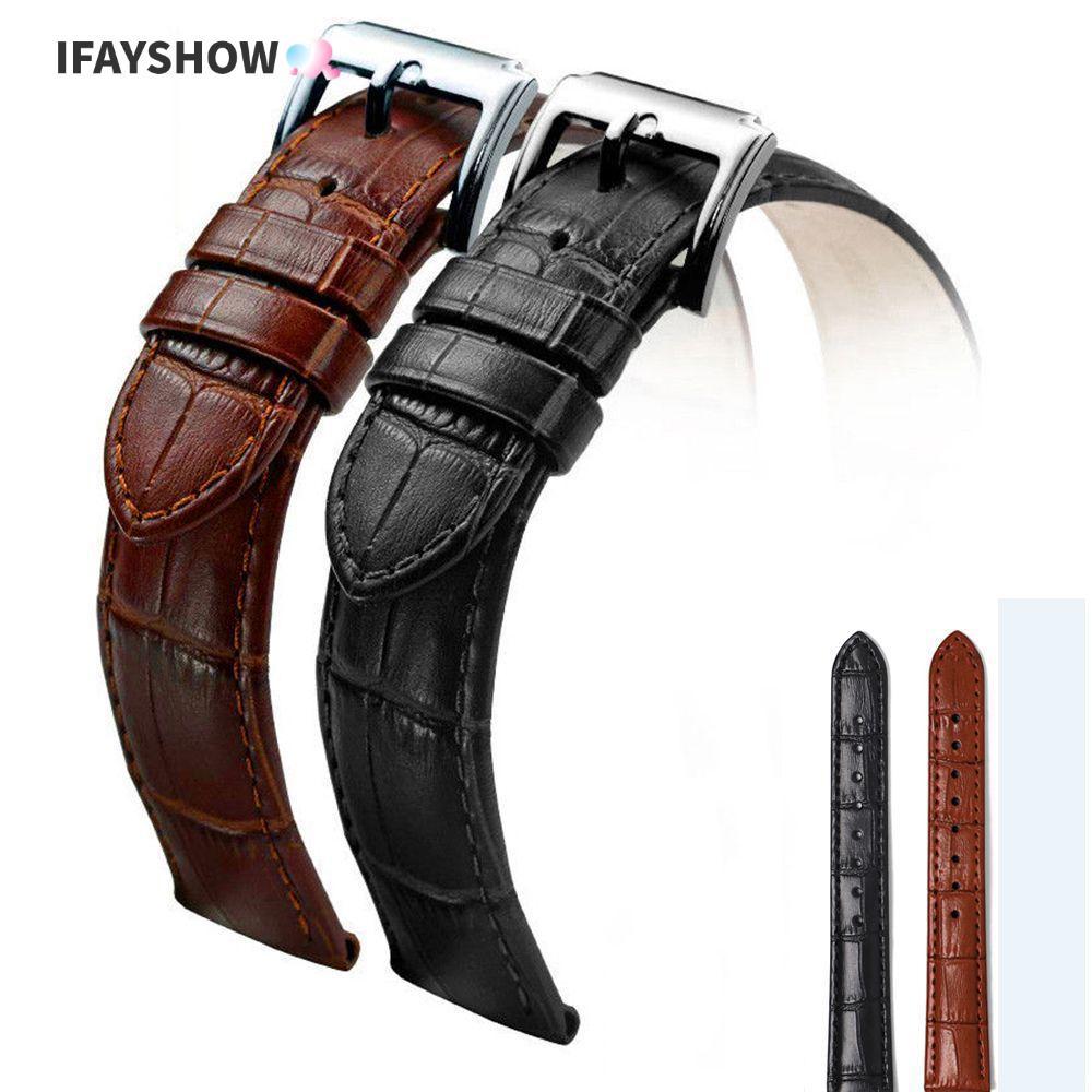 IFAYSHOW 16 มม. 20 มม. 22 มม. สายนาฬิกาหนังนุ่มเข็มขัดกีฬาวินเทจ