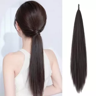 ISITAFT วิกผมสังเคราะห์ Braid, Elegant 24 นิ้ว Self-winding หางม้ายาว,อินเทรนด์ยืดหยุ่นห่อรอบผมชั้นต่อผมชิ้นตรงต่ําหญิง