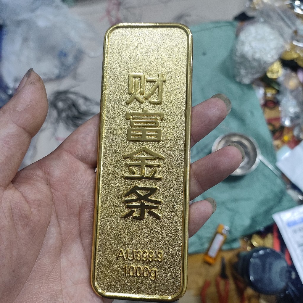 ของขวัญการลงทุน Electroplating Alloy Gold Bar 9999 Gold Investment Gold Bar 50g 100g Save Gold Gener