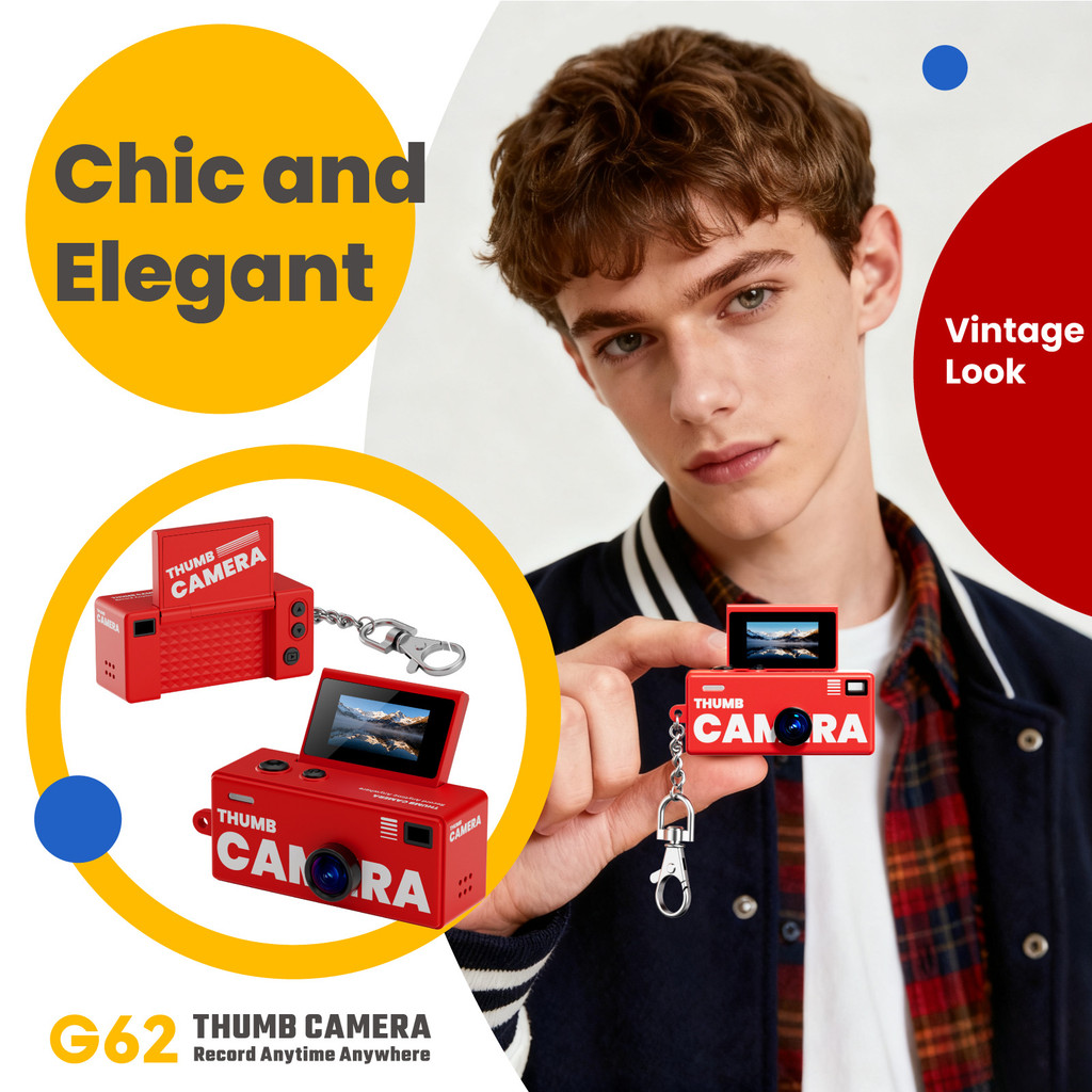 แบบพกพา G62 Thumb กล้อง 26g Ultra-Light 1080P HD Video Recorder 21 ตัวกรองและแสงเสริม,เหมาะสําหรับปา