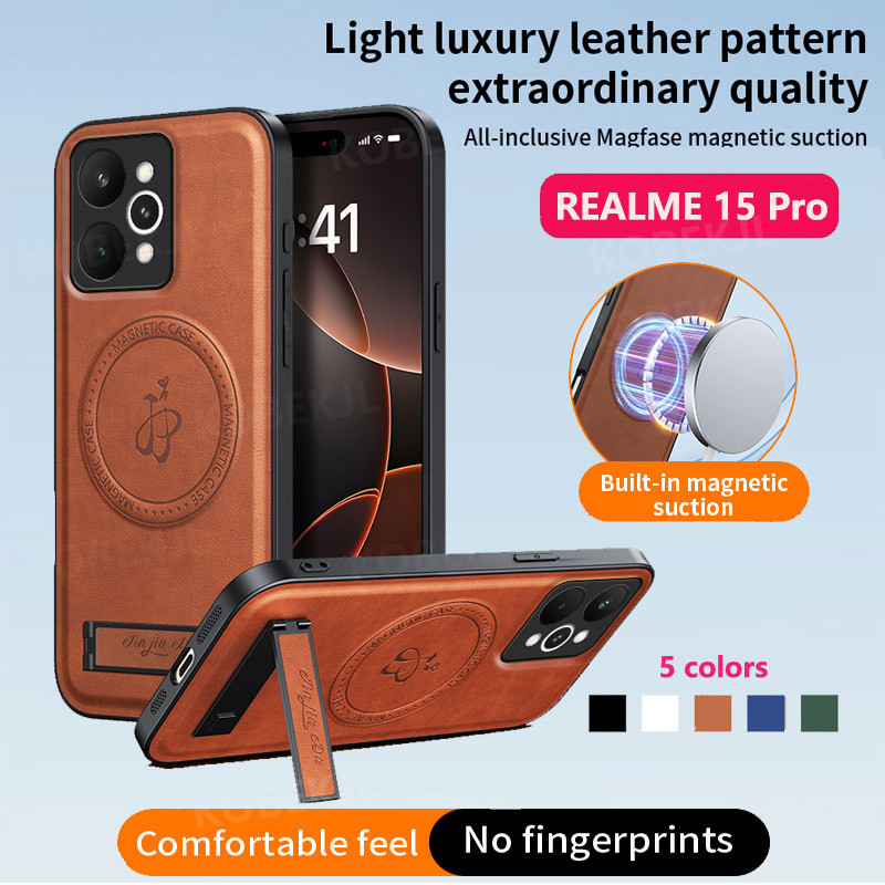 Realme 15 Pro Plus Realme15 Pro Realme15Pro หนัง Pu แม่เหล็กที่มีประสิทธิภาพผู้ถือปลอกกันกระแทก Hard