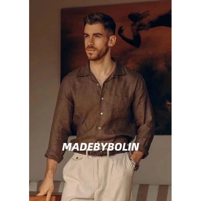 เสื้อแขนยาวผ้าลินินfw25 สำหรับทั้งผู้ชายและผู้หญิง ในสไตล์bc old money พร้อมความหรูหราในต้นฤดูใบไม้ร