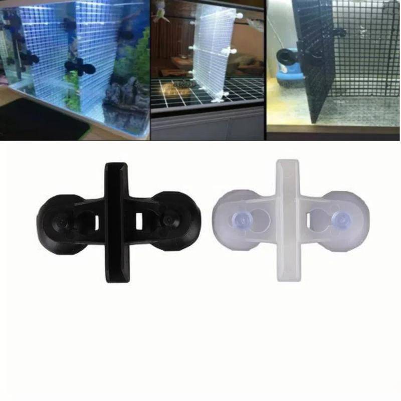 Warmhomezj 10 ชิ้น Aquarium ถัง Divider คลิปถ้วยดูดสีดําพลาสติกแยกแผ่นผู้ถือ WAR