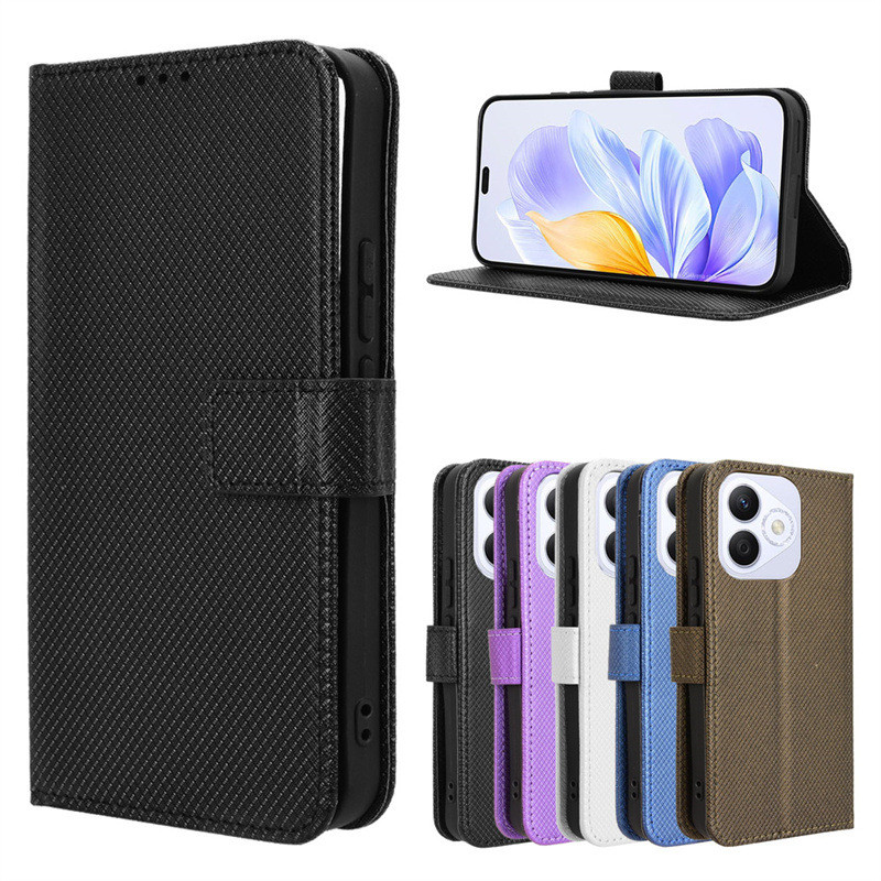 เหมาะสําหรับเคสโทรศัพท์ Honor Honor X60i 5G Flip Card Lanyard รูปแบบเพชรโทรศัพท์ซองหนังเคสป้องกัน