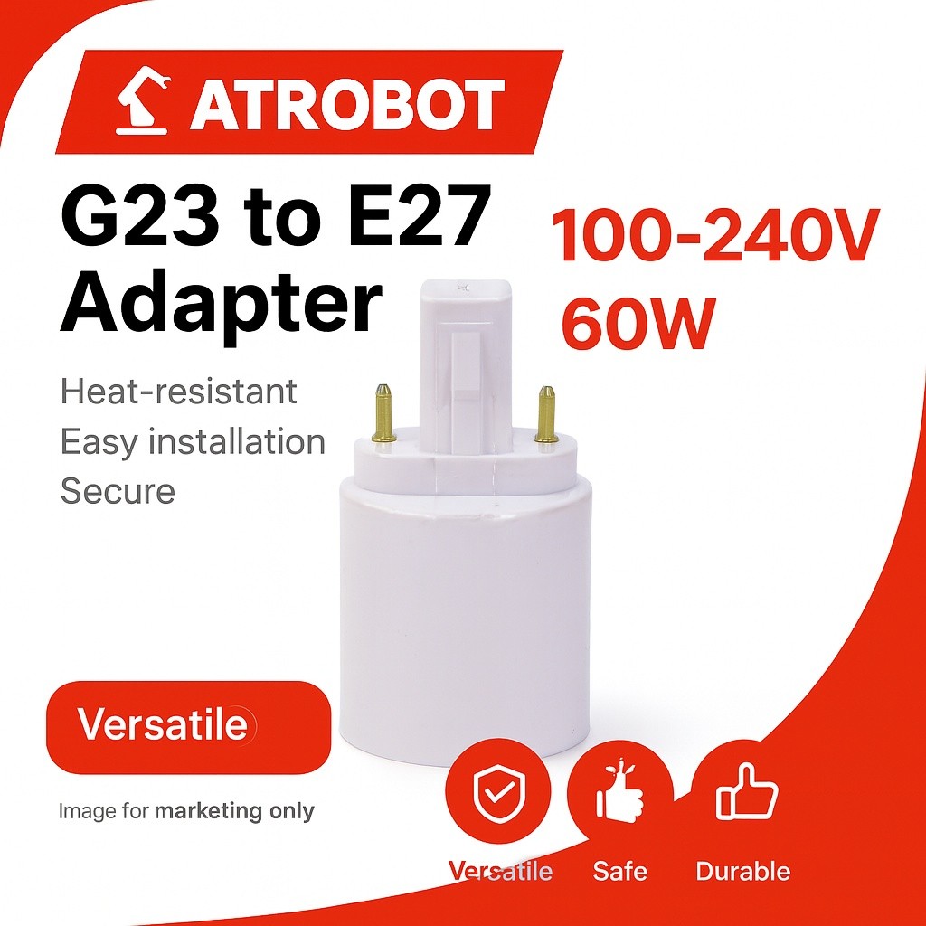 G23 to E27/E26 อะแดปเตอร์ขั้วหลอด LED รองรับ 100-240V วัสดุทนไฟ PBT/เซรามิก เปลี่ยนขั้วหลอดยืดหยุ่น