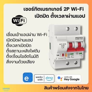 Ewelink เซอร์กิตเบรกเกอร์ Wi-Fi 2P เปิดปิด ตั้งเวลาผ่านแอป สั่งงานด้วยเสียง Google Home, Alexa-Circuit Breaker
