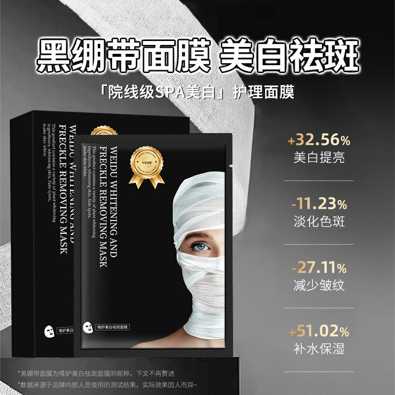 Mask White Black Bandage Glass Color with Collagen Cream Repair Skin Care Moisturizing Moisturizing 