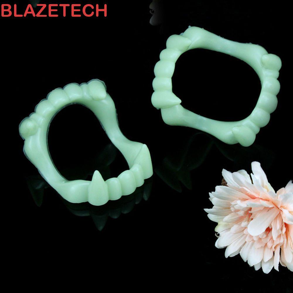 BLAZETECH Zombie Props Fangs Luminous Zombie ฟันปลอมคอสเพลย์ Party ฟัน