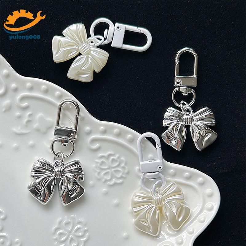 [MR] 1PC Vintage Bowknot พวงกุญแจสไตล์เรียบง่าย Y2K โบว์พวงกุญแจกระเป๋าแฟชั่นจี้กระเป๋าเป้สะพายหลังแ