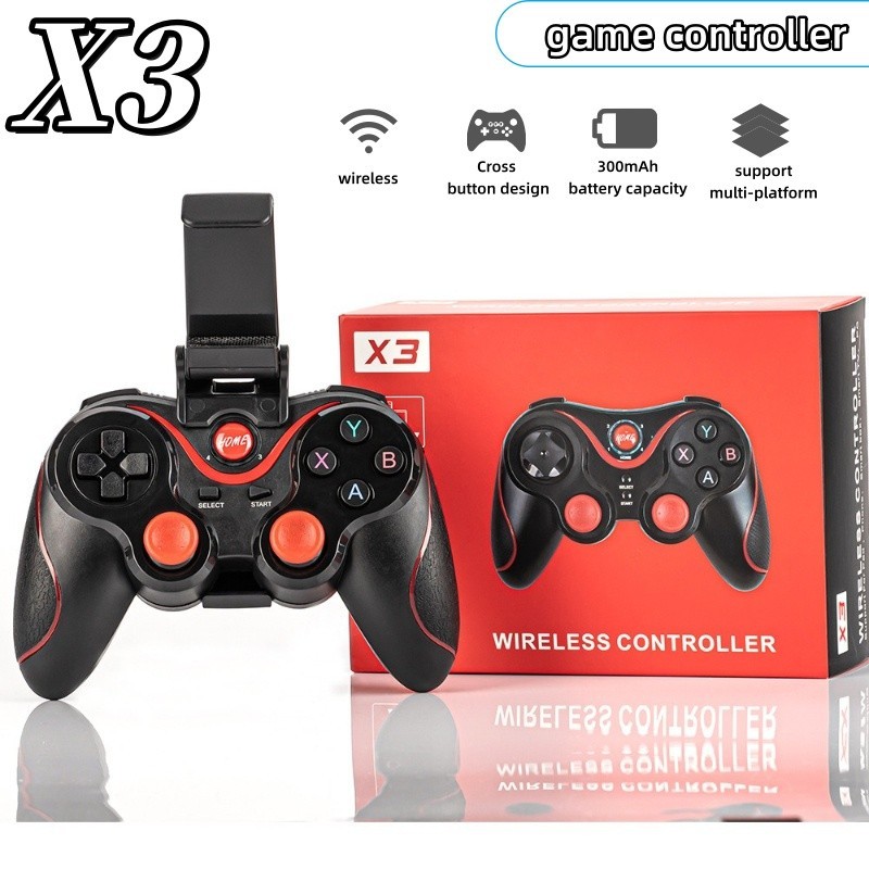 คอนโทรลเลอร์บลูทูธไร้สาย X3 สําหรับ PC โทรศัพท์มือถือ กล่องทีวี จอยสติ๊กคอมพิวเตอร์สําหรับแท็บเล็ต ame controller