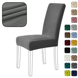 ผ้าคลุมเก้าอี้-หลังกลาง ความสูง 45-60 ซม. ผ้าจักเวฟเฟิลลาย Jacquard Mid Back chair cover