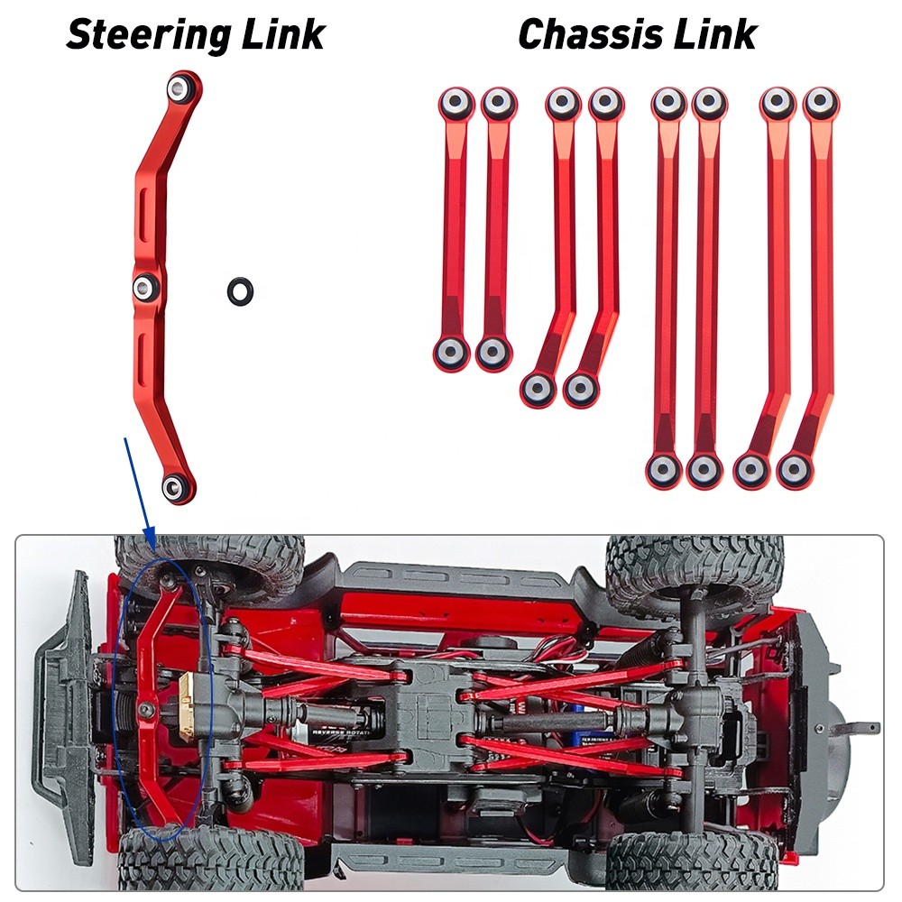 1/18 TRX4M RC Crawler 8PCS Metal High Clearance Links