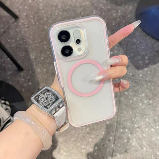 เคส OPPO Reno 13 14 16 16F 14F 15 15F 5G เคส OPPO Reno 16 13 14 15 Pro Max 5G เคสใสแม่เหล็กกันกระแทก เคสเจลเกราะ 2 in 1 เคสใสหนากันตก